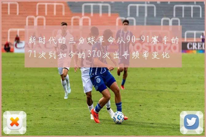 新时代的三分球革命从90-91赛季的71次到如今的370次出手频率变化
